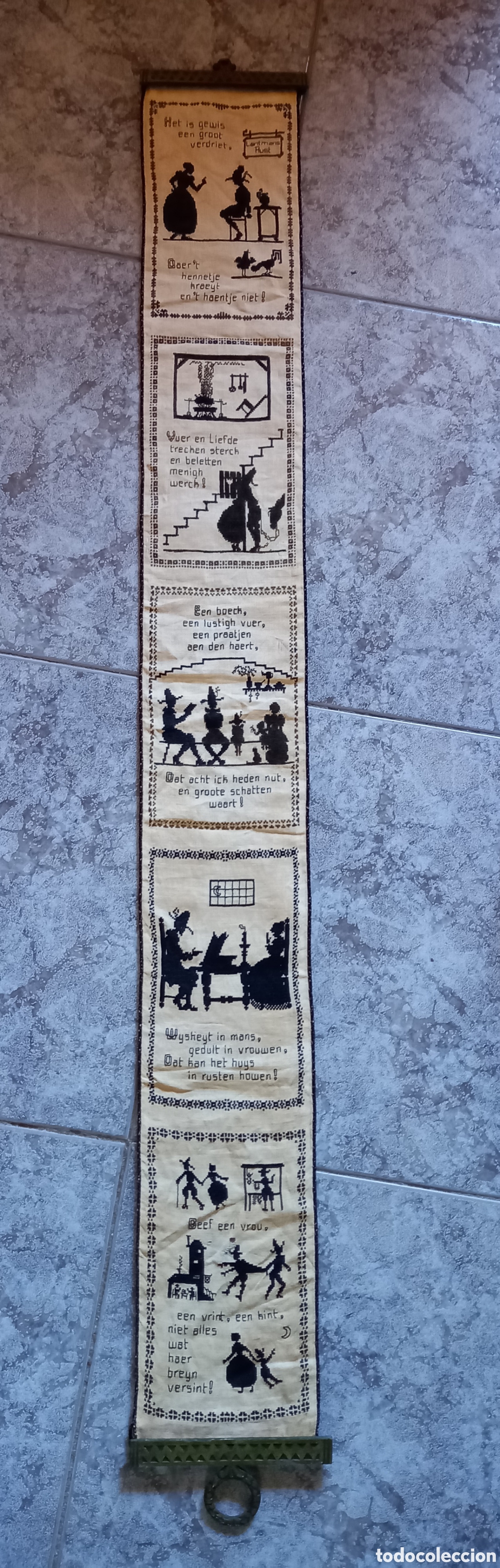 Antig&uuml;edades: NI IDEA A IDENTIFICAR ,TELA CON DIBUJOS - Foto 19