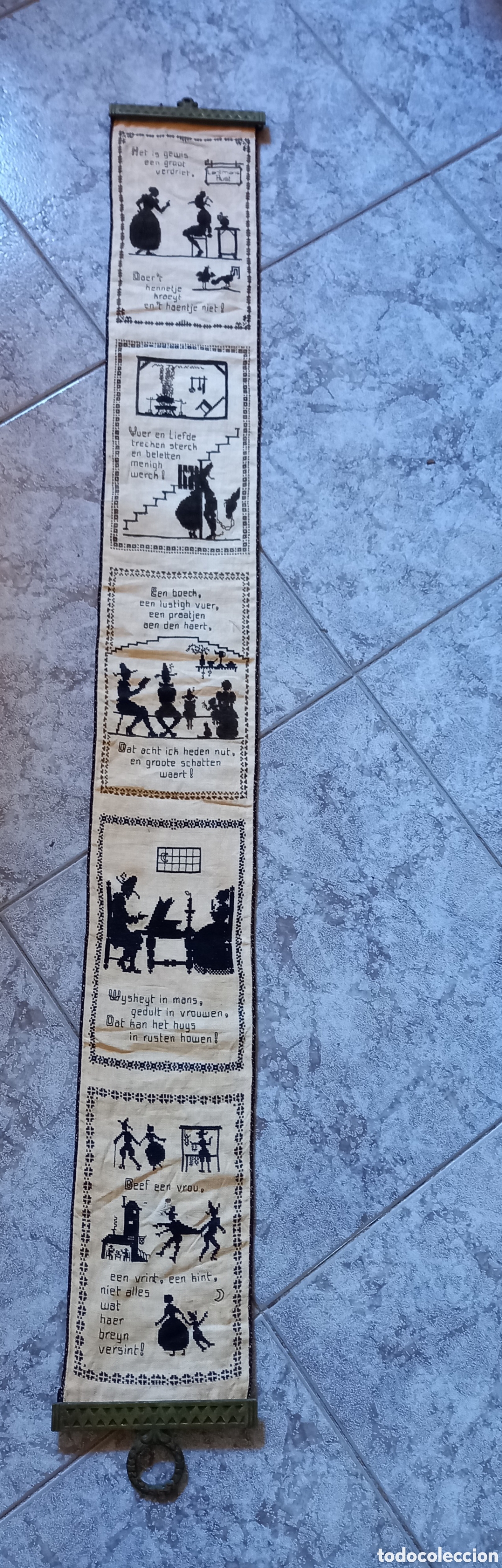 Antig&uuml;edades: NI IDEA A IDENTIFICAR ,TELA CON DIBUJOS - Foto 1