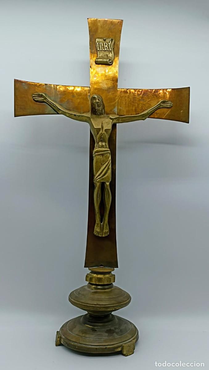 Antig&uuml;edades: CRUZ ALTAR BRONCE GRAN TAMA&Ntilde;O - Foto 1