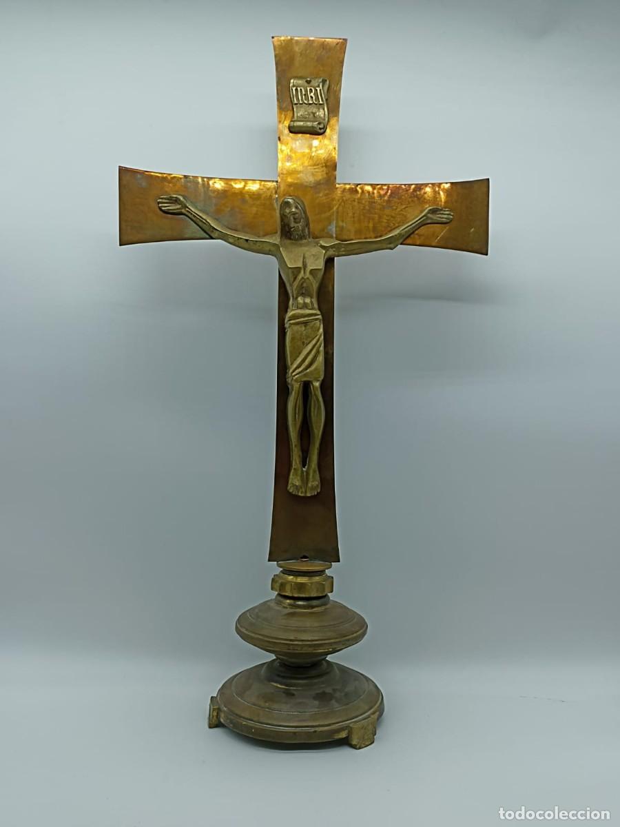 Antig&uuml;edades: CRUZ ALTAR BRONCE GRAN TAMA&Ntilde;O - Foto 2