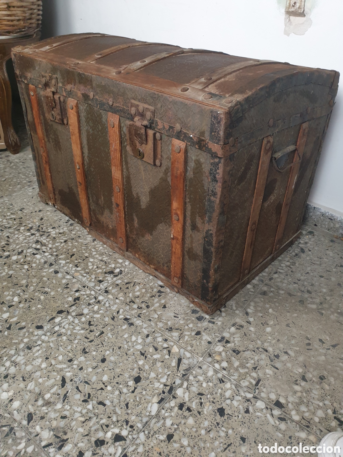 Antig&uuml;edades: Ba&uacute;l de viaje antiguo - Foto 2