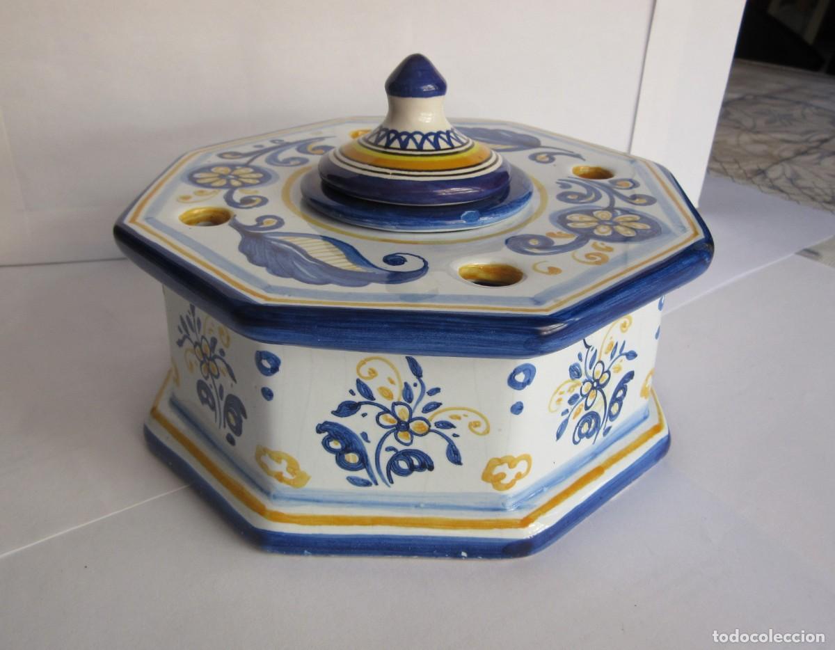 Antig&uuml;edades: TINTERO OCTOGONAL DE TALAVERA - Foto 2