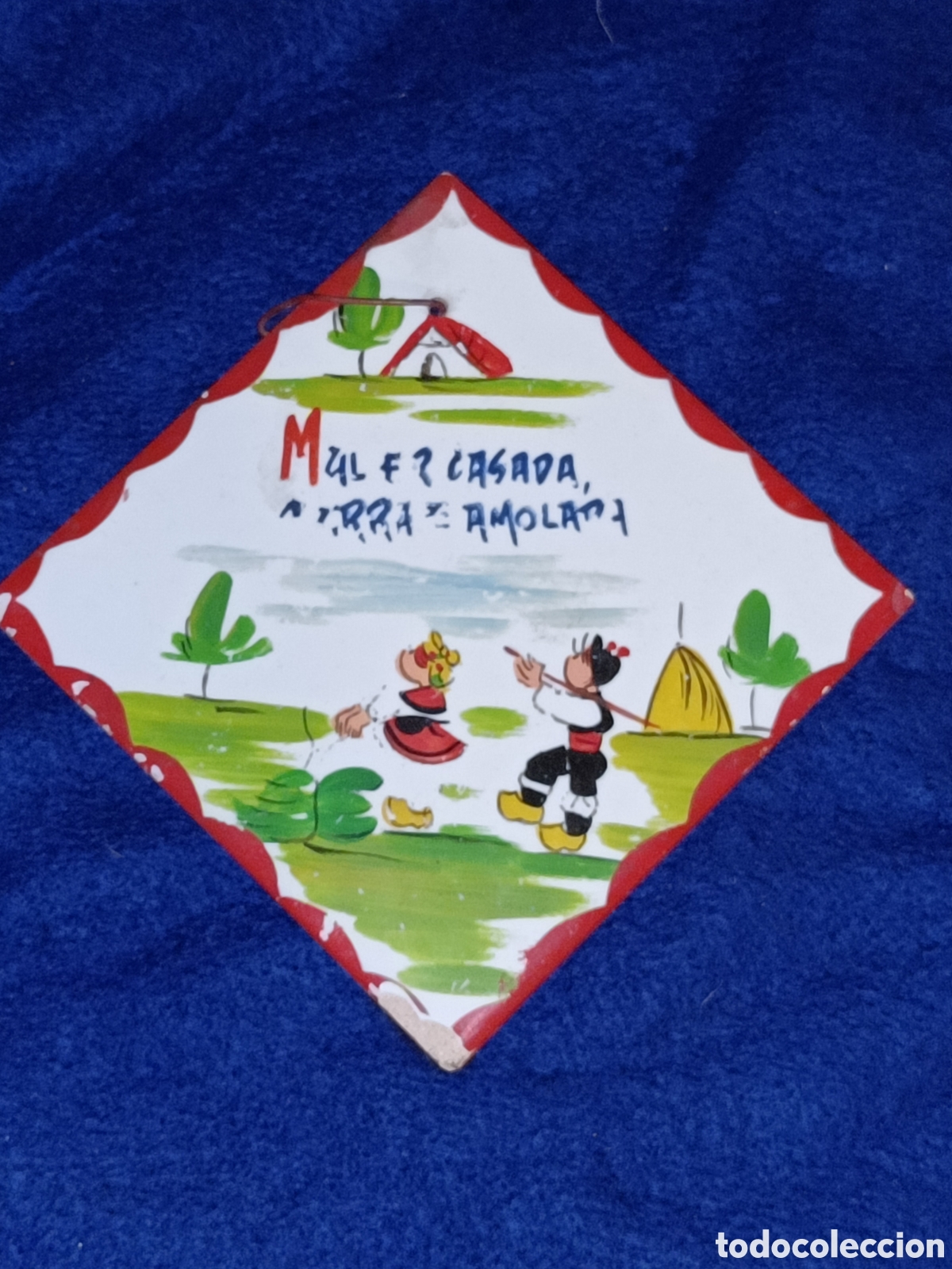 Antiques: Azulejo pintado. 11 x 11 cms