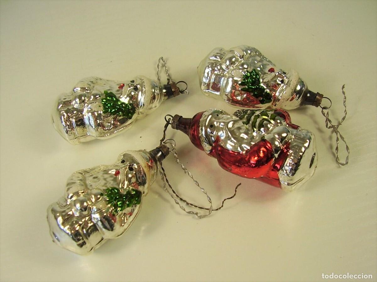 Antiques: Conjunto de adornos para &aacute;rbol de navidad, a&ntilde;os 40