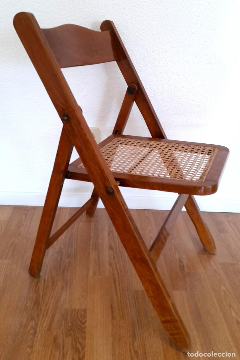 silla madera plegable rejilla mimbre caña trenz - Comprar Cadeiras Antigas  no todocoleccion