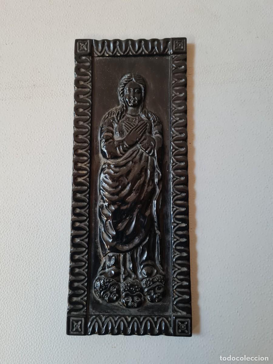 Antig&uuml;edades: AZABACHE PLACA INMACULADA 25 X 10 cms - Foto 1