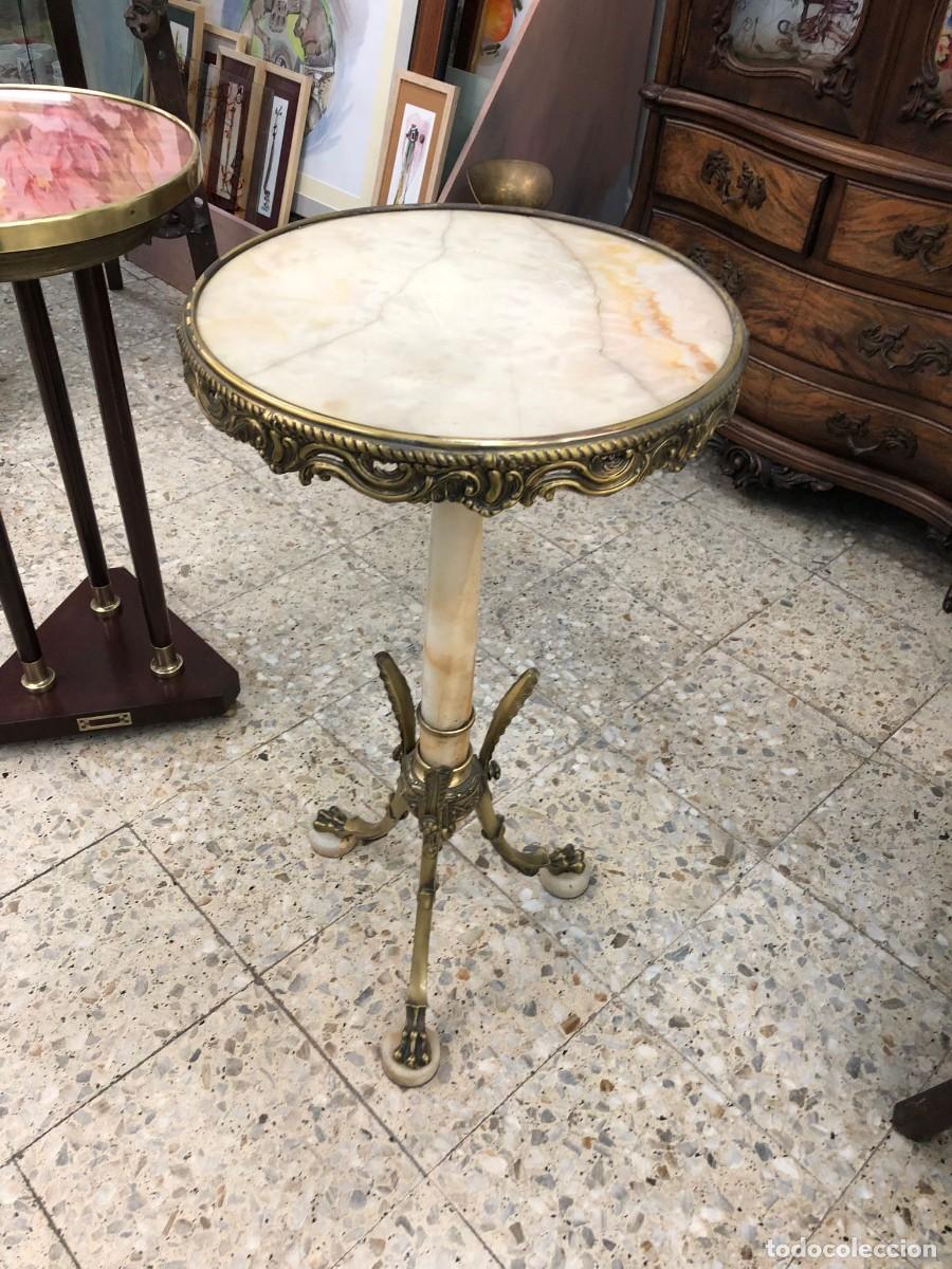 Antiques: Velador gu&eacute;ridon estilo imperio Siglo XX de alabastro y bronce dorado