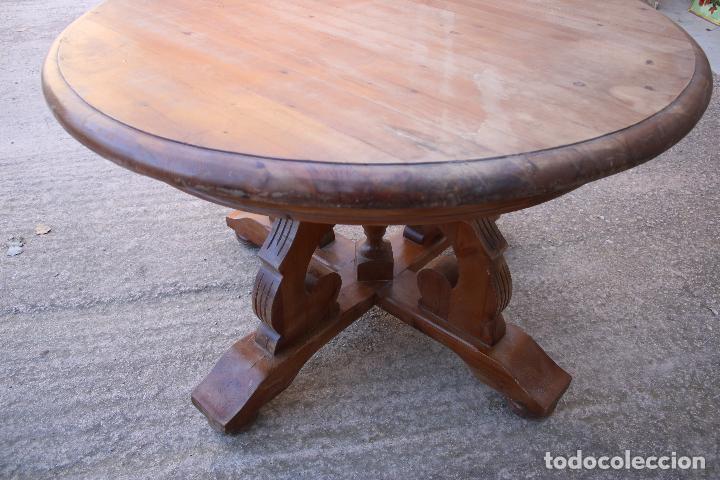 Antig&uuml;edades: mesa redonda en madera de pino - Foto 4