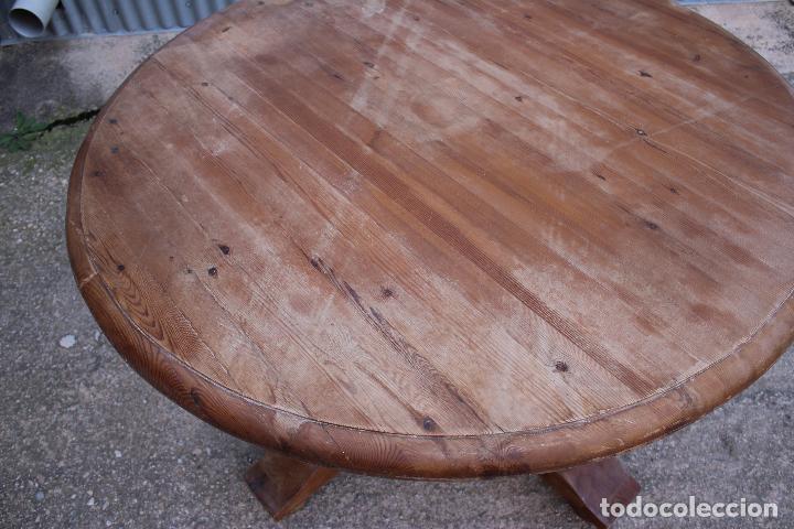 Antig&uuml;edades: mesa redonda en madera de pino - Foto 7