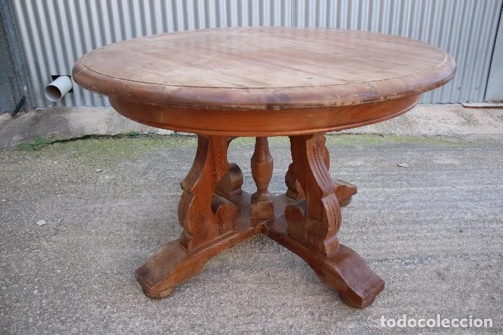 Antig&uuml;edades: mesa redonda en madera de pino - Foto 1