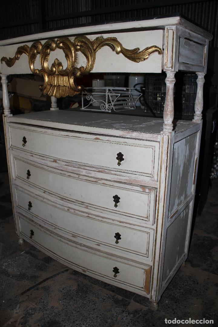 Antig&uuml;edades: antigua comoda blanca y oro - Foto 5