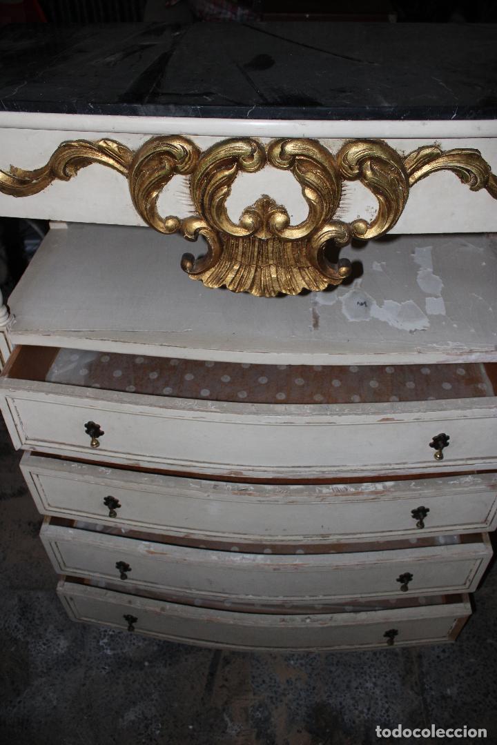 Antig&uuml;edades: antigua comoda blanca y oro - Foto 7