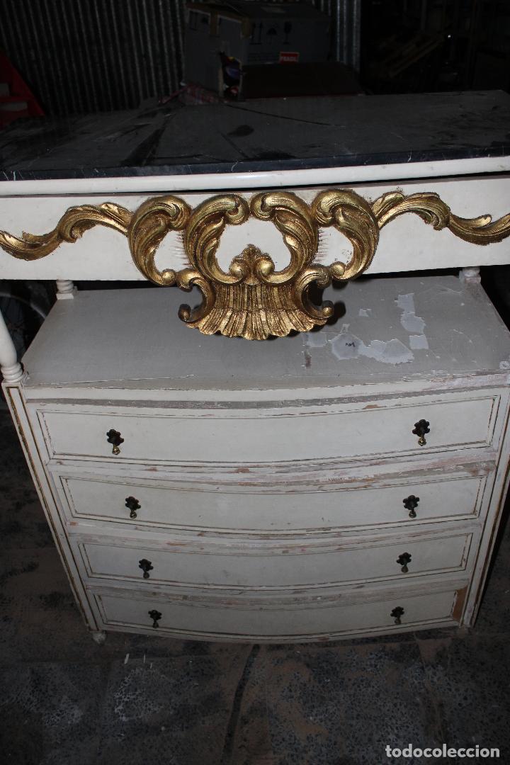 Antig&uuml;edades: antigua comoda blanca y oro - Foto 10