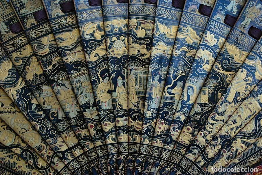 Antig&uuml;edades: ABANICO ANTIGUO ORIENTAL DE MADERA - Foto 7