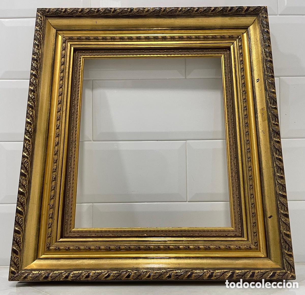 Antig&uuml;edades: ELEGANTE MARCO FRANC&Eacute;S MADERA MACIZA - Foto 7