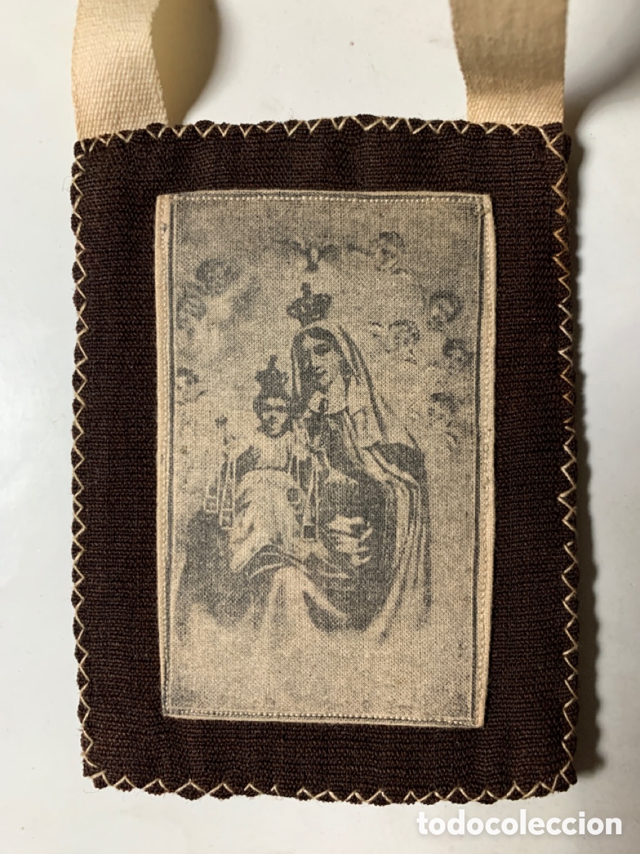 Antig&uuml;edades: ESCAPULARIO. COFRADIA DE NTRA. SRA. DEL CARMEN. - Foto 1