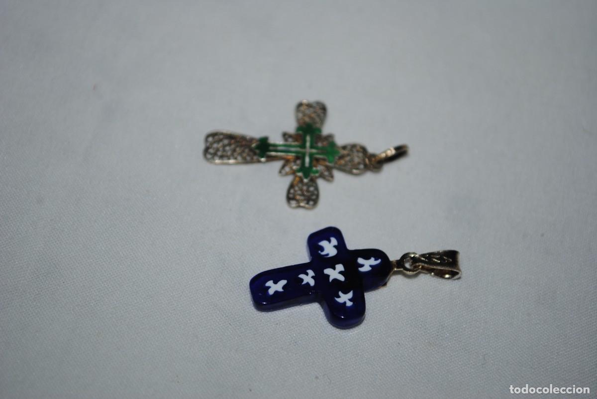 Antig&uuml;edades: LOTE DE DOS CRUCES DE PLATA Y CRISTAL - Foto 3