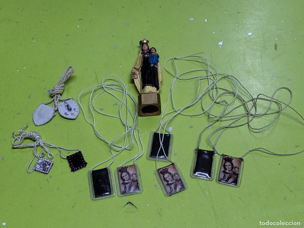 Antig&uuml;edades: ESCAPULARIOS Y FIGURA NUESTRA SE&Ntilde;ORA DEL CARMEN - Foto 1