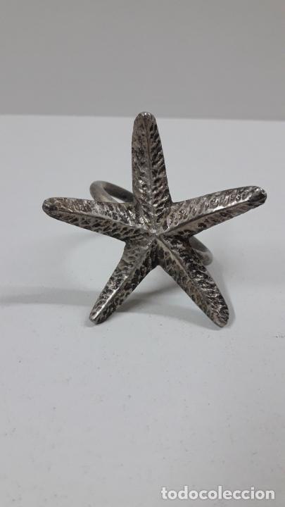 Antiques: ANTIGUO SERVILLETERO - ESTRELLA DE MAR . REALIZADO EN METAL