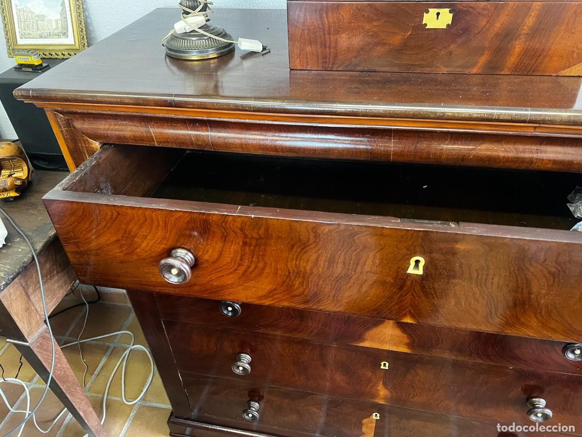 Antig&uuml;edades: C&Oacute;MODA DE CAOBA DE 4 CAJONES - Foto 3