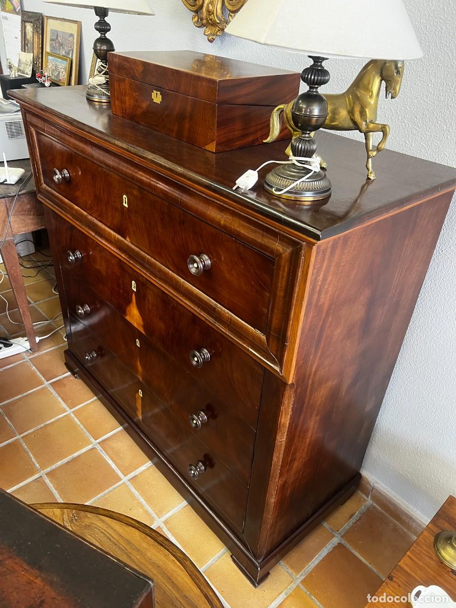 Antig&uuml;edades: C&Oacute;MODA DE CAOBA DE 4 CAJONES - Foto 4
