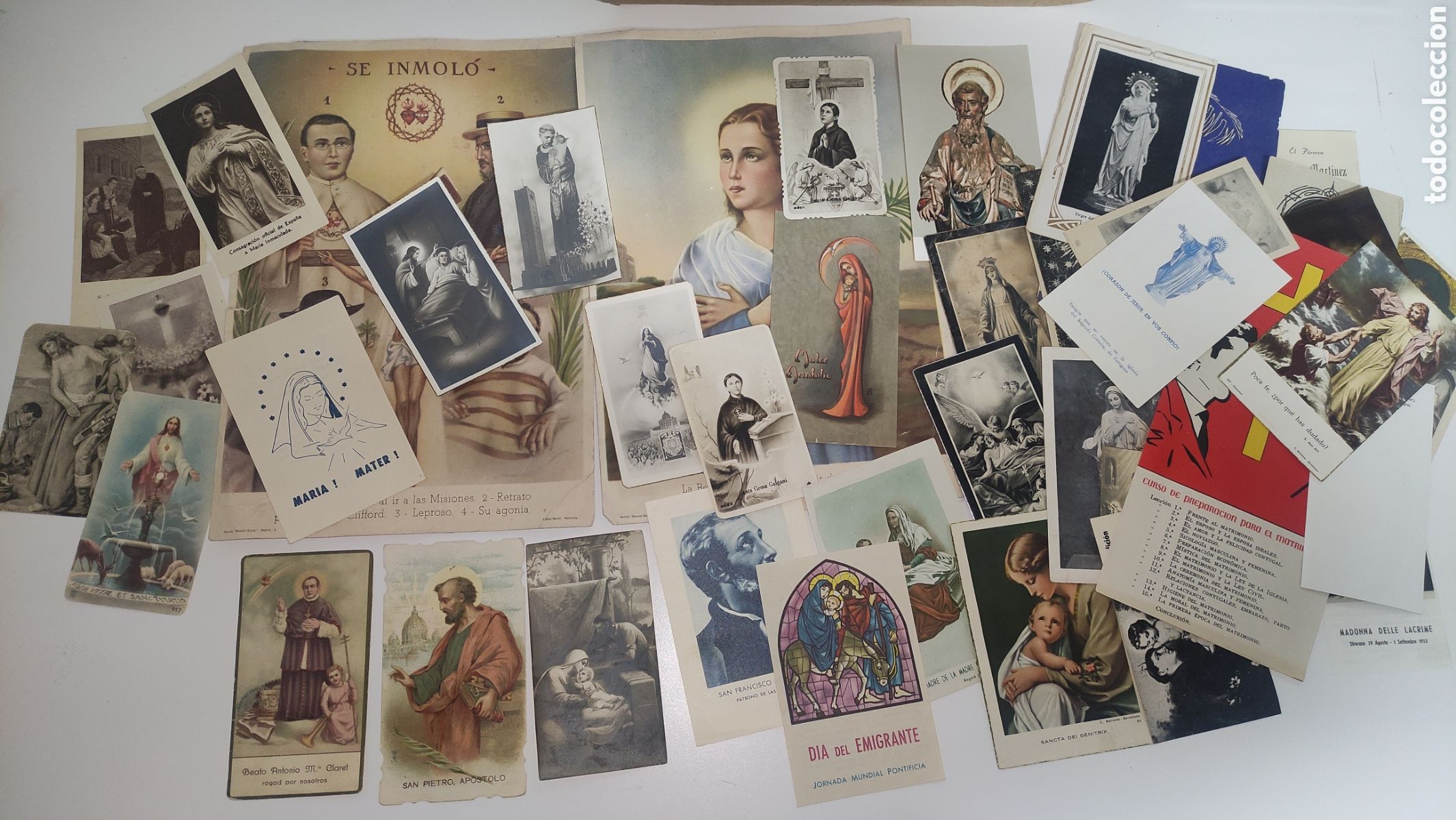 Antig&uuml;edades: Lote de estampitas,recordatorios,oraciones - Foto 3