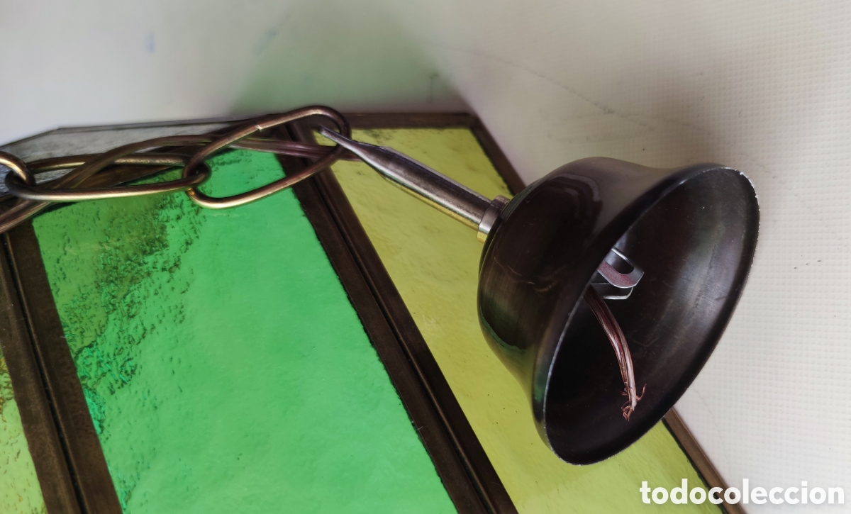 Antig&uuml;edades: LAMPARA DE TECHO EMPLOMADA - Foto 5