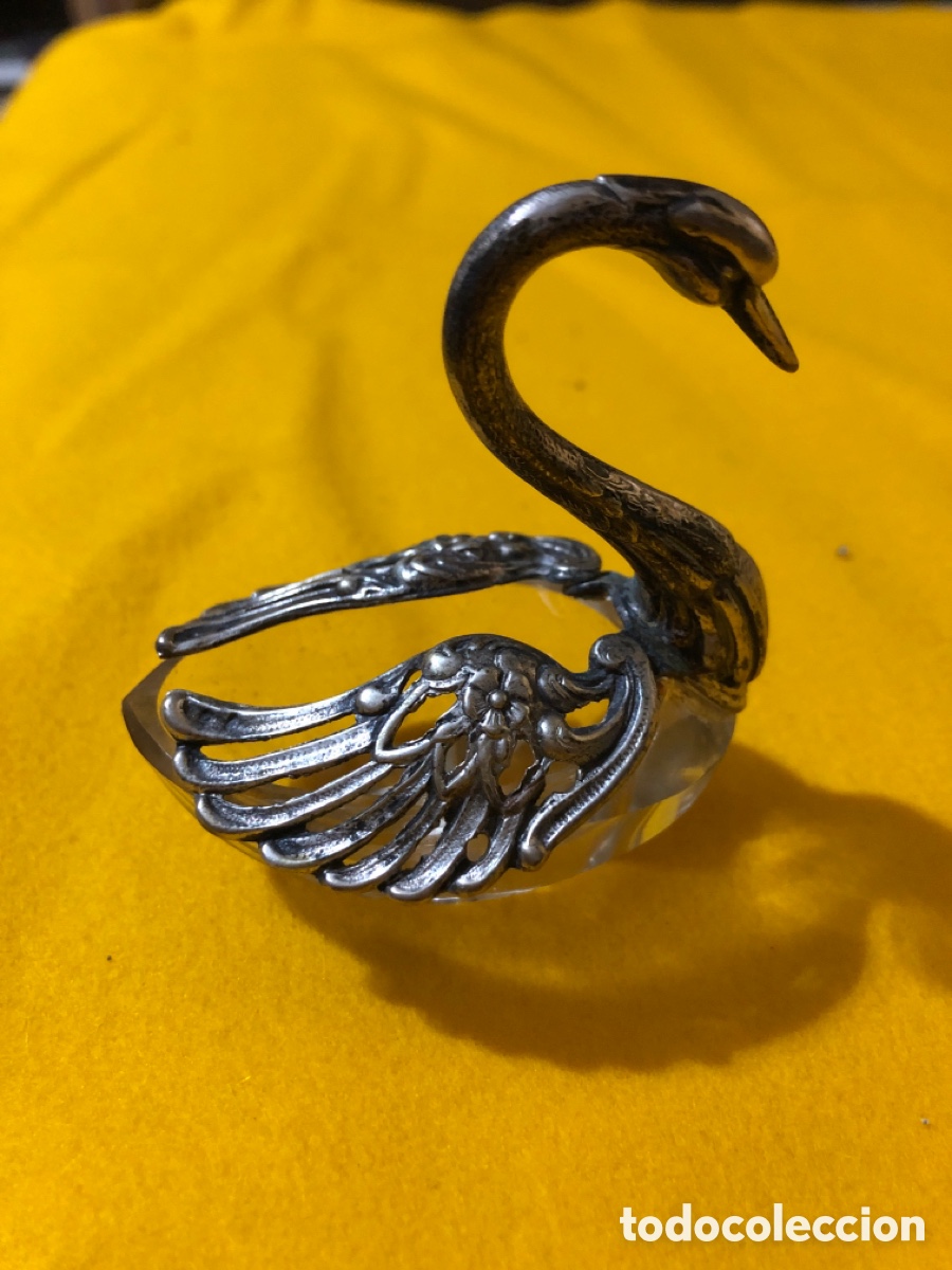 Antig&uuml;edades: Cisne y cestita de cristal de roca - Foto 2