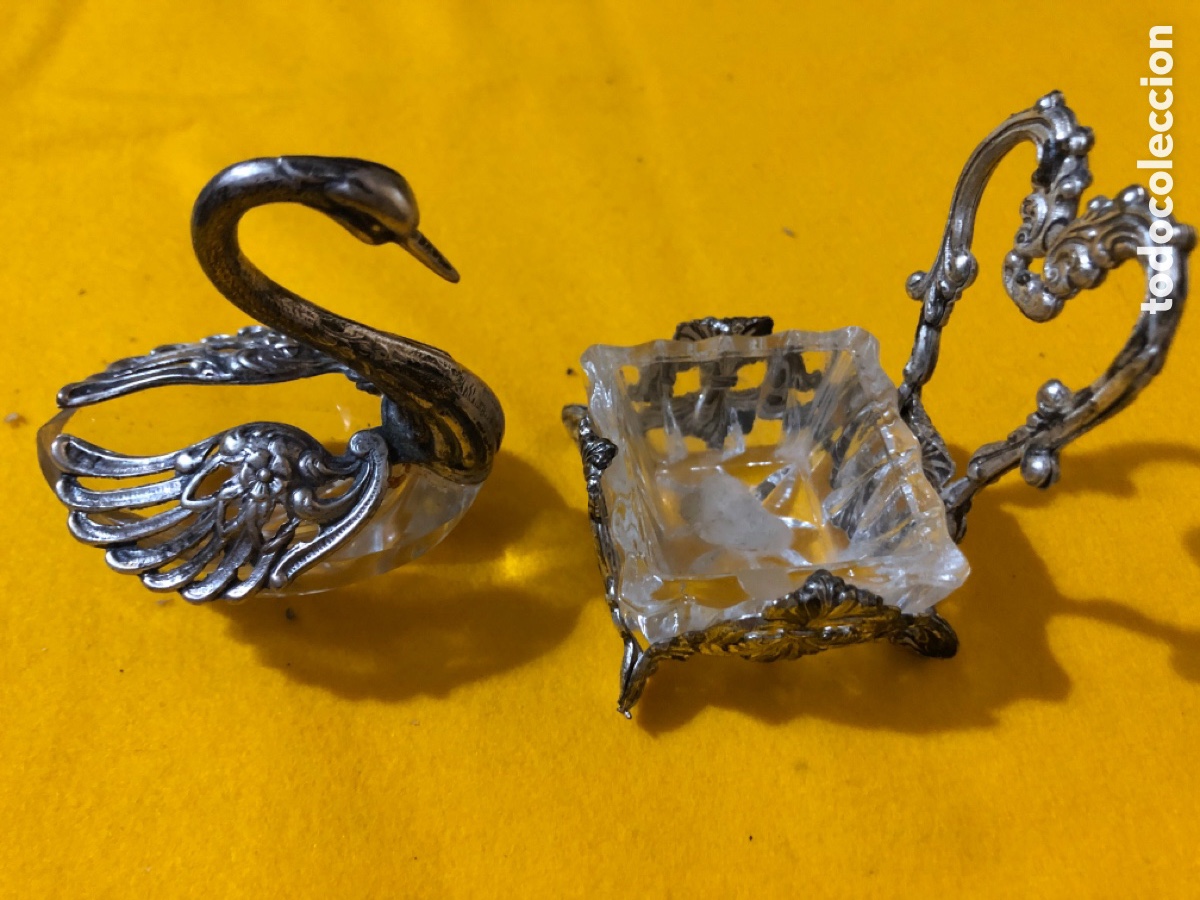 Antig&uuml;edades: Cisne y cestita de cristal de roca - Foto 1