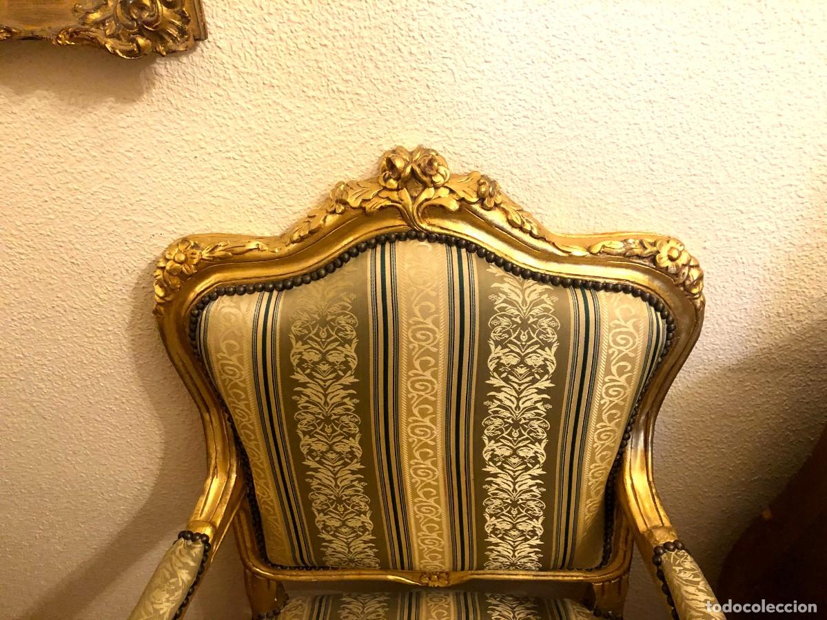 Antig&uuml;edades: Pareja de sillones en madera y pan de oro - Foto 4