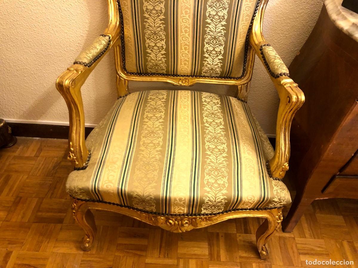 Antig&uuml;edades: Pareja de sillones en madera y pan de oro - Foto 5