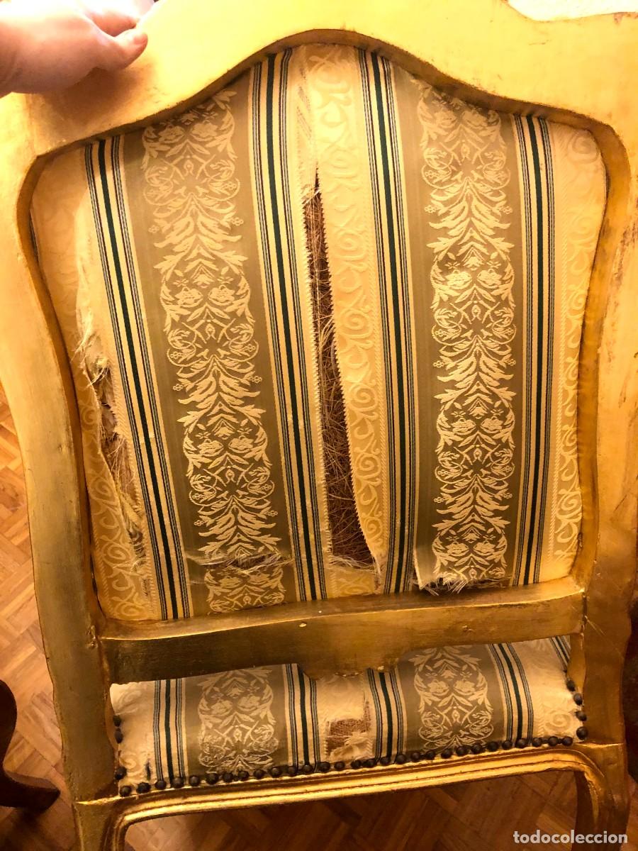 Antig&uuml;edades: Pareja de sillones en madera y pan de oro - Foto 6