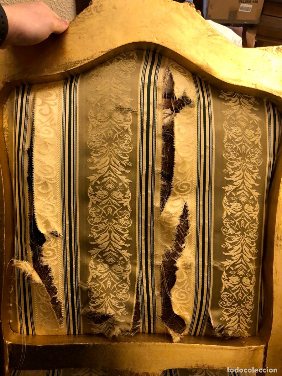 Antig&uuml;edades: Pareja de sillones en madera y pan de oro - Foto 7