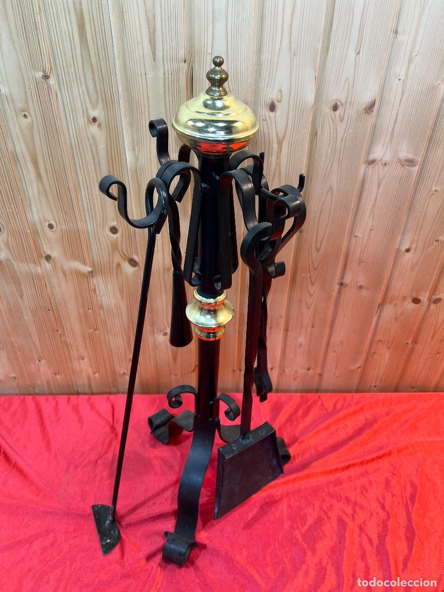 Antig&uuml;edades: JUEGO CHIMENEA HIERRO FORJADO - Foto 2