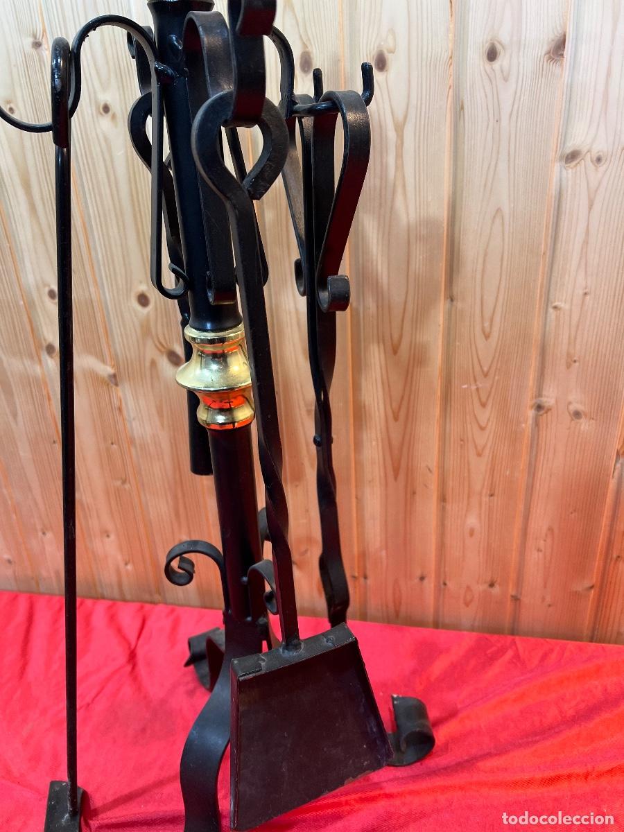 Antig&uuml;edades: JUEGO CHIMENEA HIERRO FORJADO - Foto 3