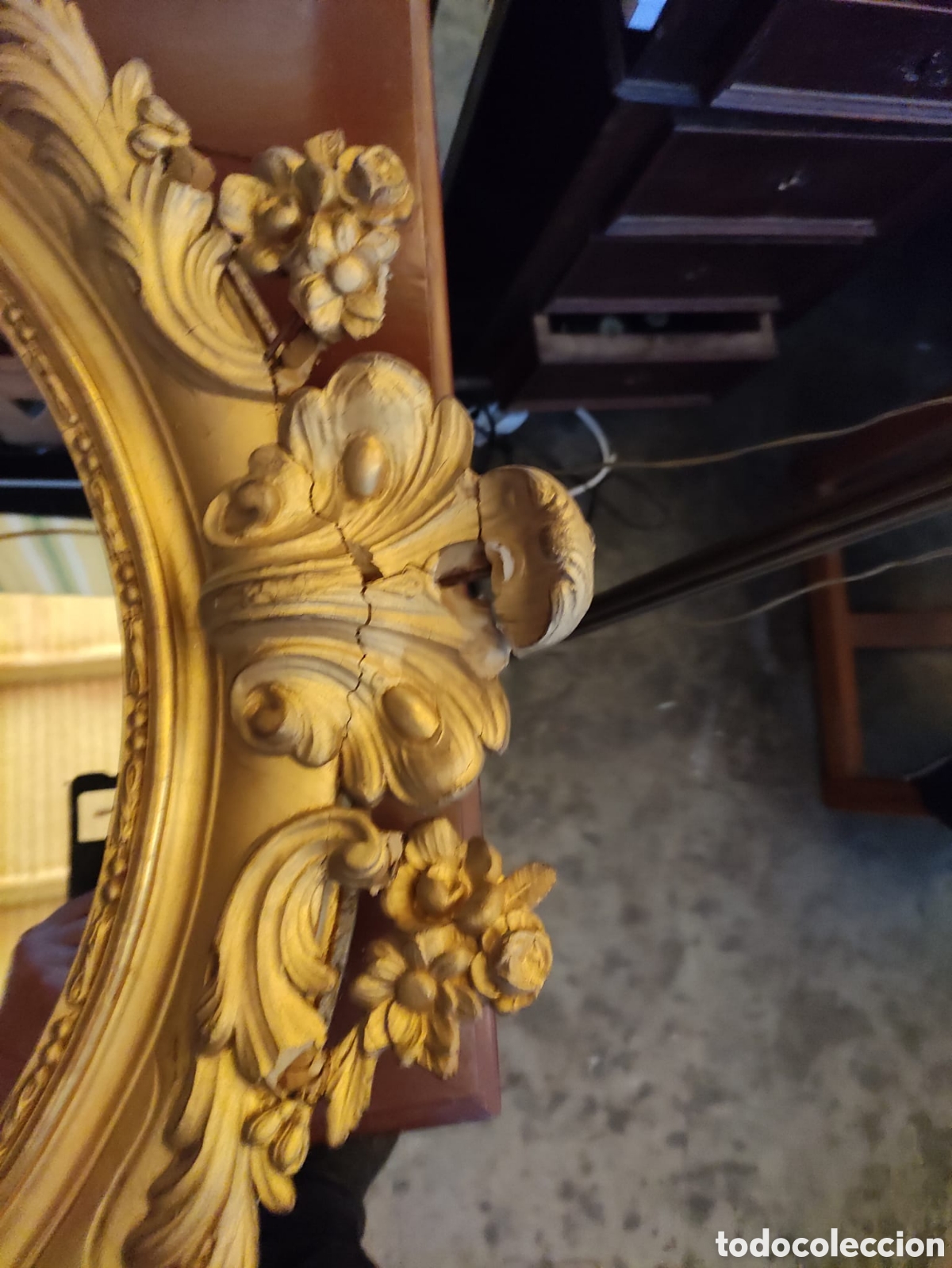 Antig&uuml;edades: Espejo isabelino dorado - Foto 6