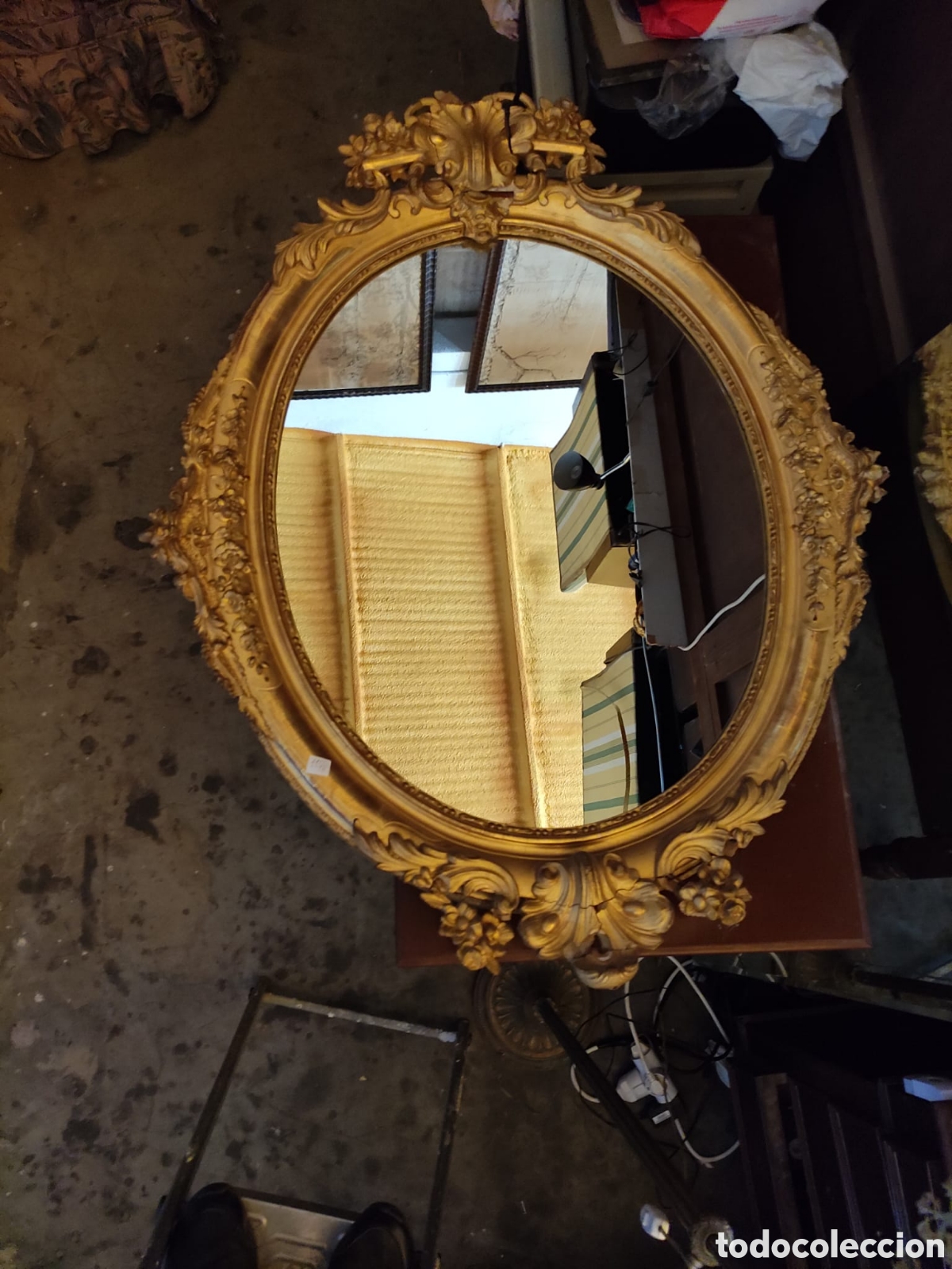 Antig&uuml;edades: Espejo isabelino dorado - Foto 7