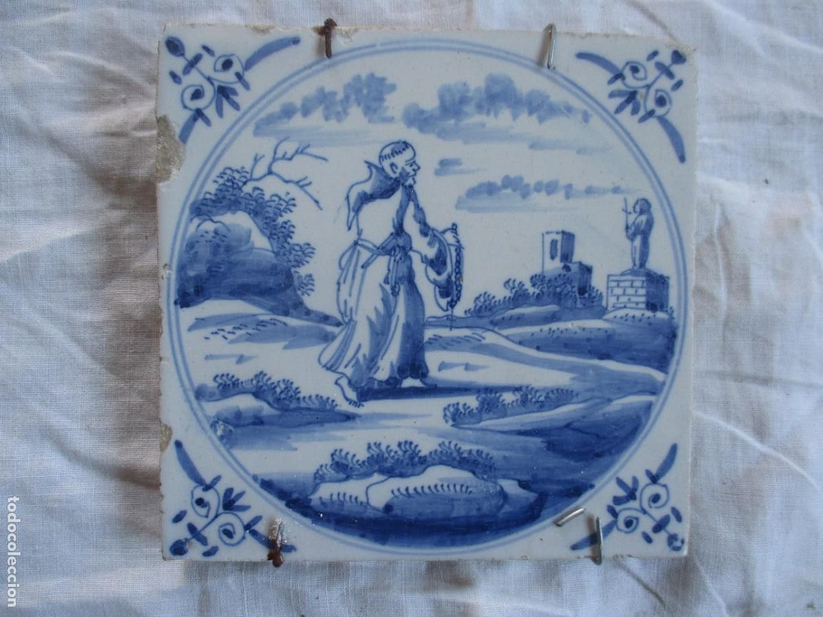 Antig&uuml;edades: Azulejo Delft siglo XVIII - Foto 1