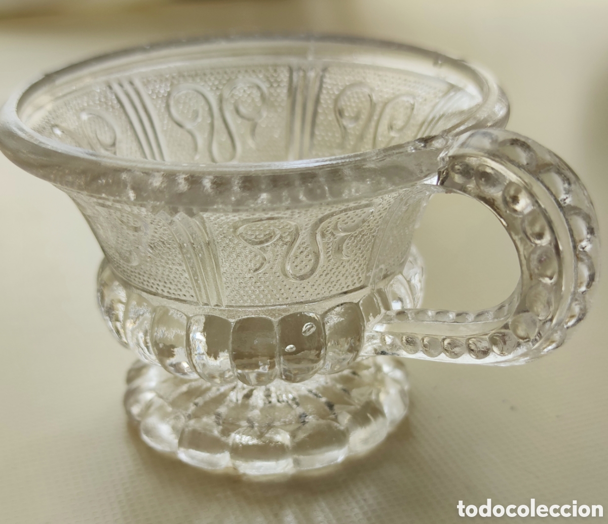 Antiquit&auml;ten: TAZA DE CRISTAL DE SANTA LUC&Iacute;A, CARTAGENA, MODERNISTA.