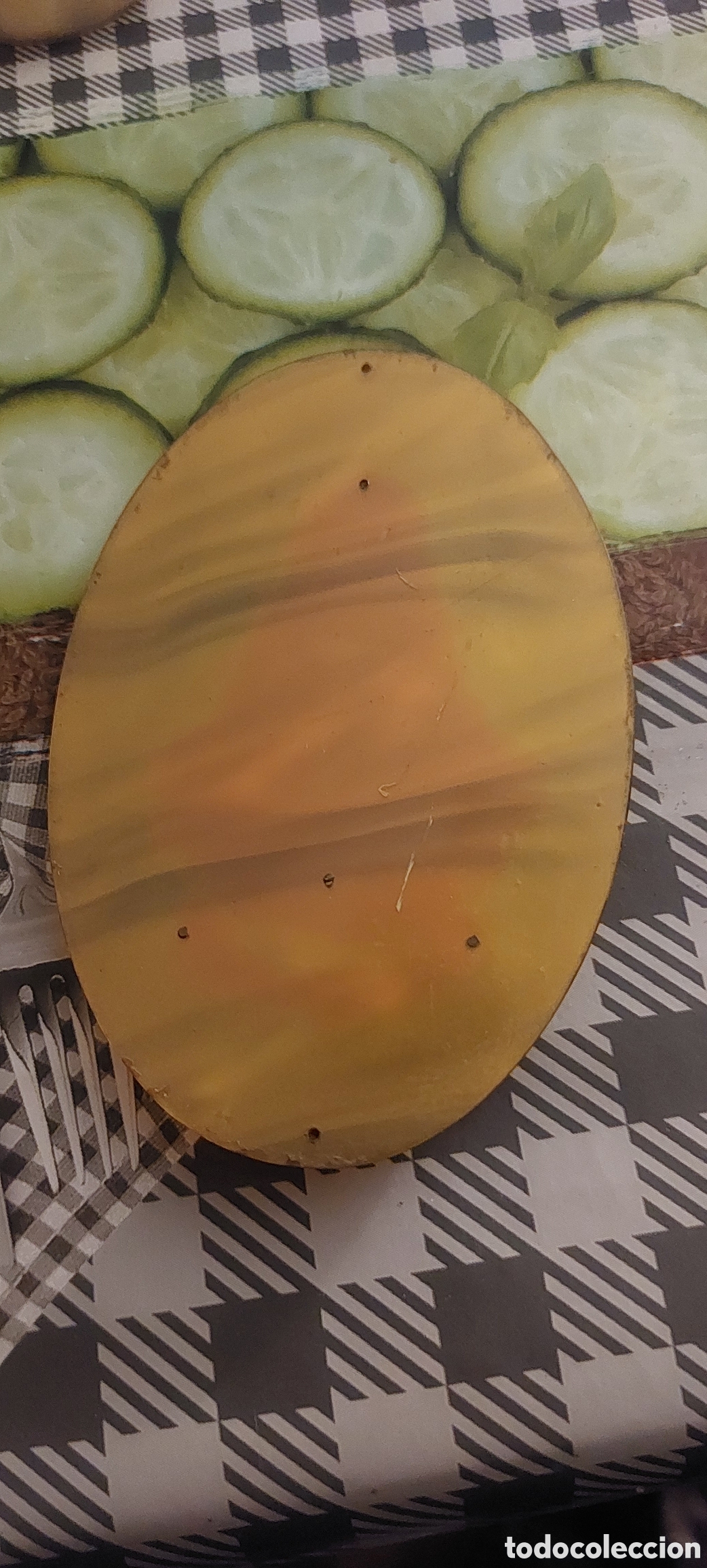 Antig&uuml;edades: Placa puerta virgen del rocio 11cm - Foto 2