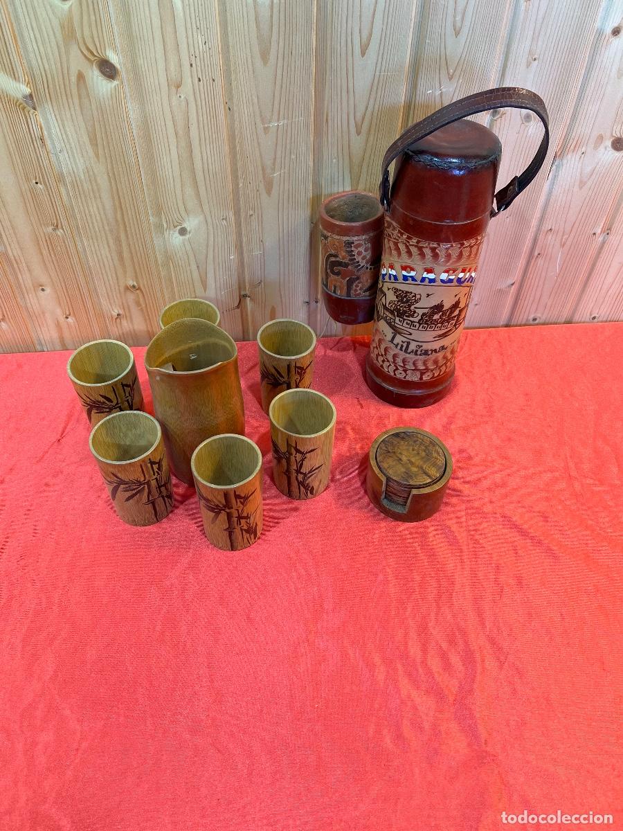 Antig&uuml;edades: JUEGO VASOS MADERA - Foto 1