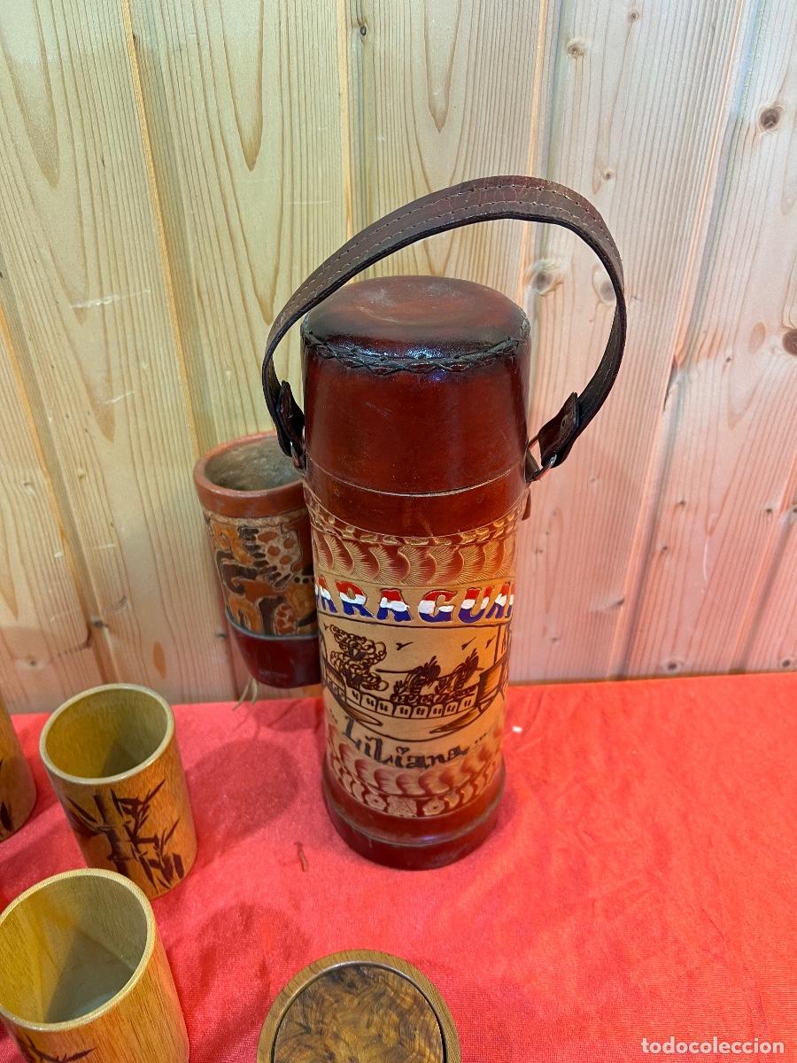 Antig&uuml;edades: JUEGO VASOS MADERA - Foto 4