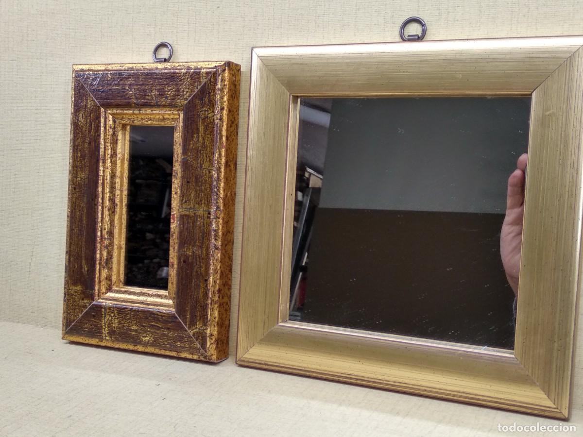 Antig&uuml;edades: Lote 2 espejos marco madera dorada - Foto 1