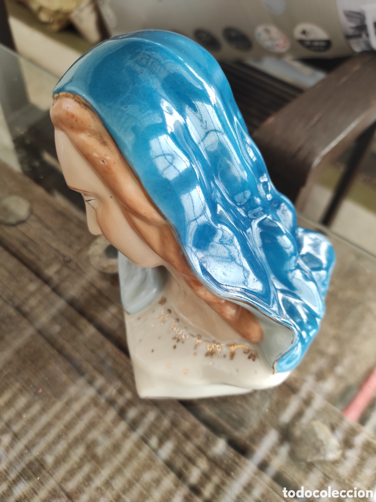 Antig&uuml;edades: Virgen de porcelana - Foto 6