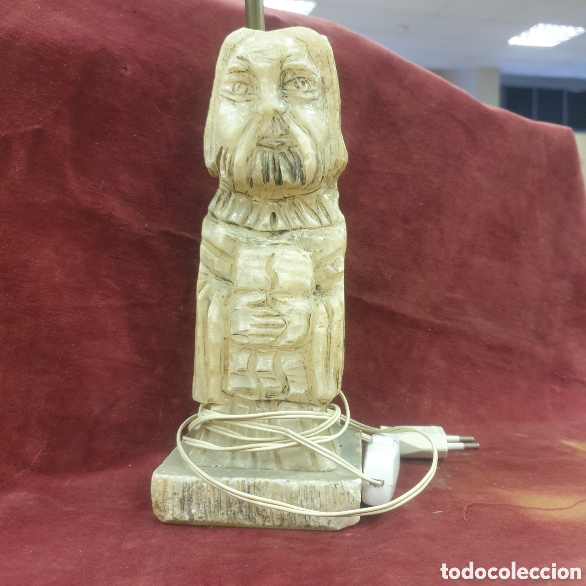 Antig&uuml;edades: L&aacute;mpara alabastro - Foto 1
