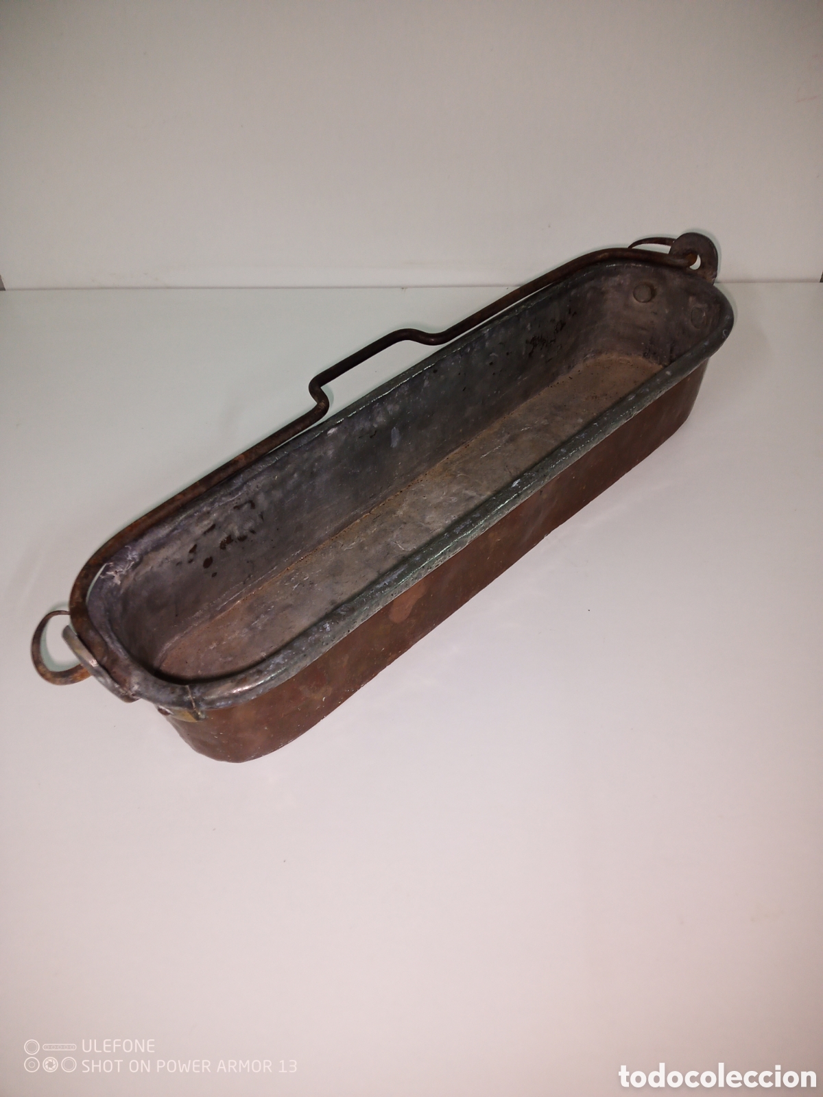 Antiques: Antigua besuguera cobre