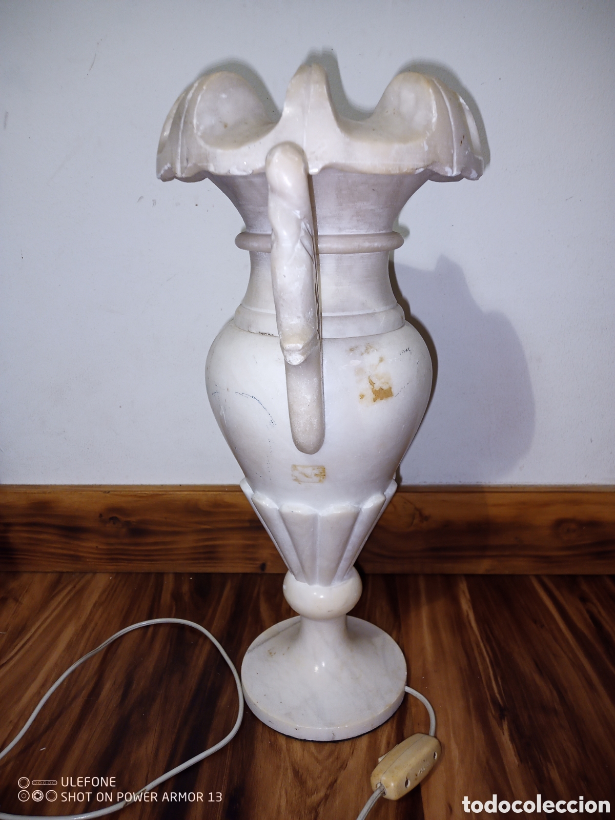 Antig&uuml;edades: L&aacute;mpara alabastro - Foto 4