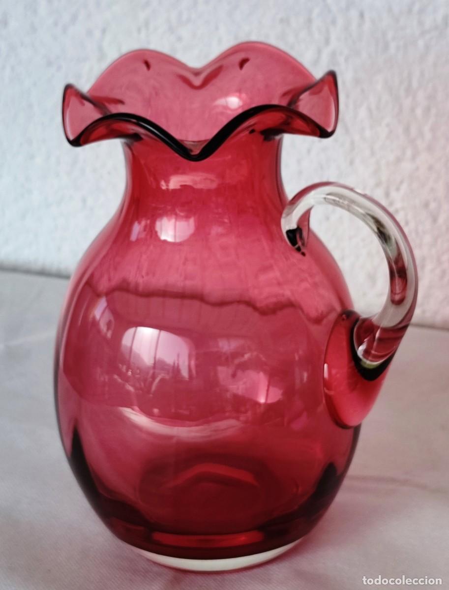 Antig&uuml;edades: Jarra inglesa de Cranberry cristal - Foto 1