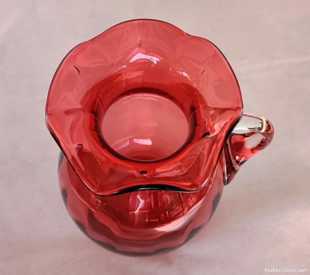 Antig&uuml;edades: Jarra inglesa de Cranberry cristal - Foto 2