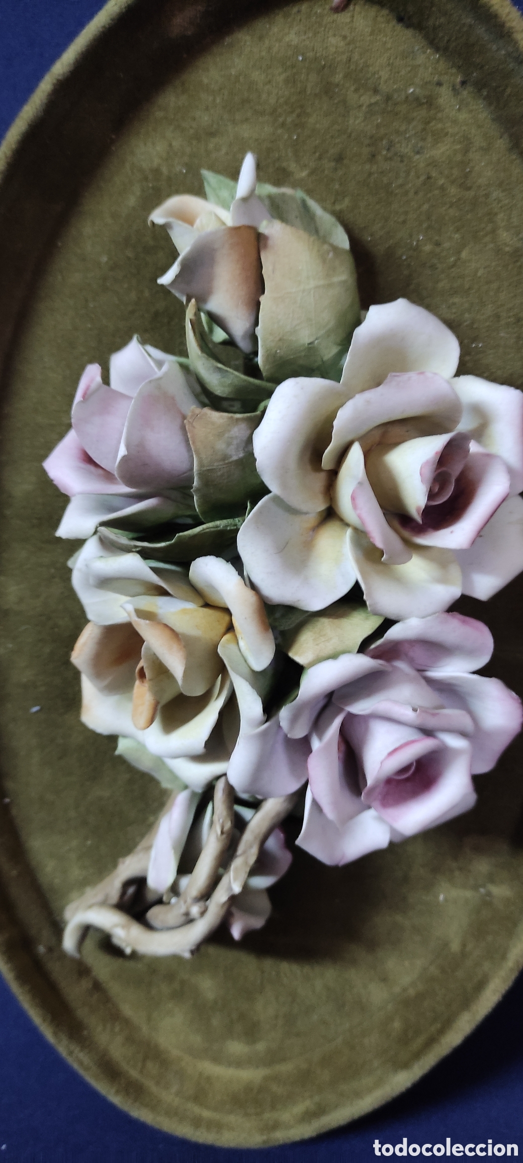 Antig&uuml;edades: CUADRO CON RAMO DE FLORES DE CER&Aacute;MICA - Foto 3